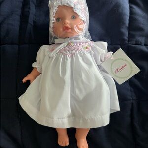 Rosalina baby doll, ABBY BALD 10" WITH BONNET AND BLUE EYES